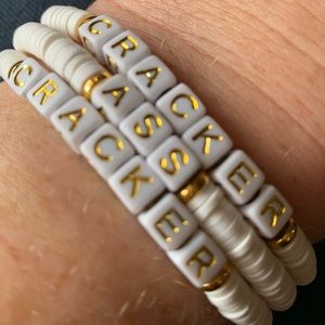 Cracker Ass Cracker Heishi Word 3 bracelet set